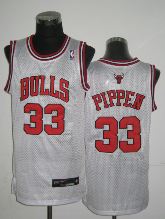 NBA Chicago Bulls 33 Scottie Pippen Authentic White Throwback Jerseys